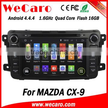 Wecaro Android 4.4.4 car 8" in dash for mazda cx-9 car dvd gps navigation system Android bluetooth