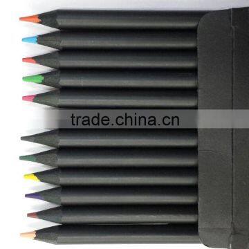 2014promotional good quality pencil 12 pcs 7inch color lead black wooden pencil set logo available