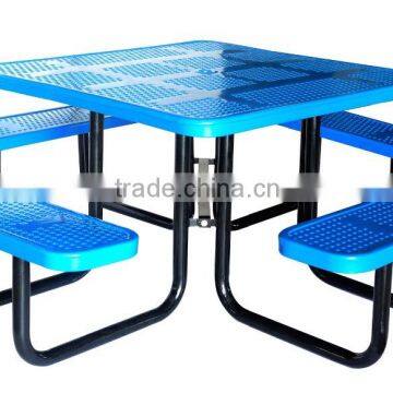 Picnic Table, Perforated Picnic Table, Square, 46inch, Blue, Green, etc.