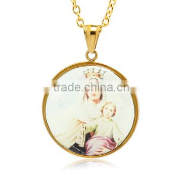 TKB-P1666 Religious Jewelry Mother Mary Sross Pendant With Virgin Lord Prayer Souvenirs Polishining Wholesale
