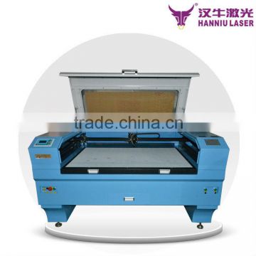100w doubles heads fabric co2 laser cutting machine