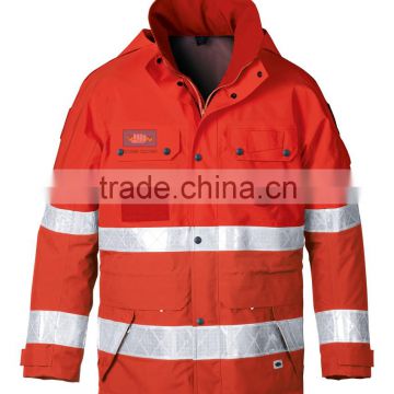 multi-pockets high visibility reflective security jacket with EN343