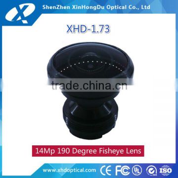 Factory Price 190 degree Supper wide angle 1.73mm panoramic lens for car with m12 mount F2.0 optical lens