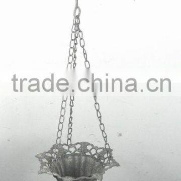 090293F-hanging chain metal plant holder