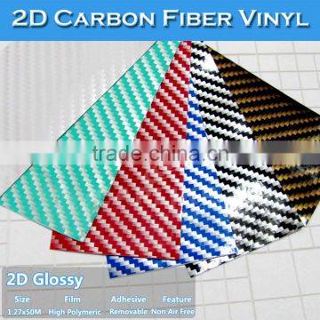 With Air Channels 1.52*30M 2D Carbon Fiber Vinyl Vehicle Wraping Film