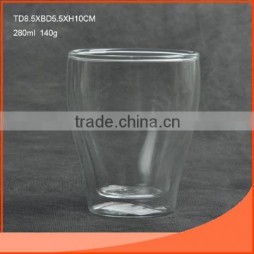 280ml clear double wall glass cup with wide mouth                        
                                                                                Supplier's Choice