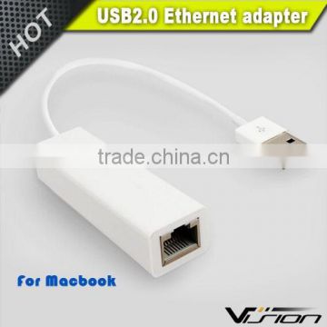 Vision premium white USB2.0 10/100m ethernet adapter for Mac