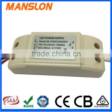 Foshan supplier high cost performance dimmable led driver 300ma with Australia SAA