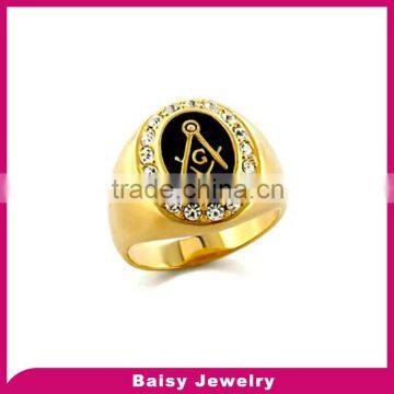 factory bulk sale custom design stainless steel gold masonic wedding rings