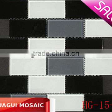 48*98 Germany design black and while glass mosaic brick HG-15-5