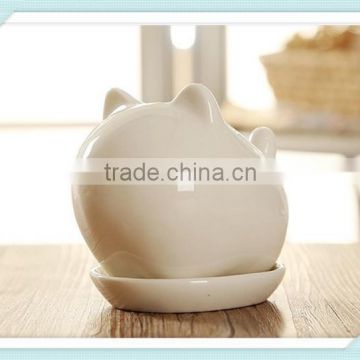 ceramic white cat bonsai pot cat flower pot