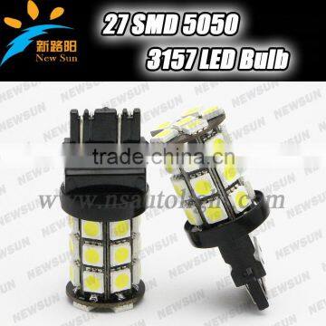 2014 Factory price Xenon Crystal White 6000K 3157 5050 27 SMD LED Bulb- Signal Brake Back Up Reverse 3157 led car light