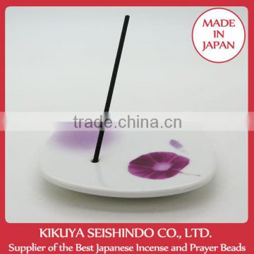 Japanese Morning Glory, Nippon Kodo, Yume-no-Yume Series (The Dream of Dreams), burner stand, Japanese ceramic incense plate