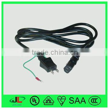PSE approved extension cord and Jap plug with ground wire, c7 female ac plug