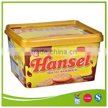 OEM IML biscuit plastic container wholesales