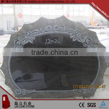 Professional flamed german style muslim Indian Black granite headstone