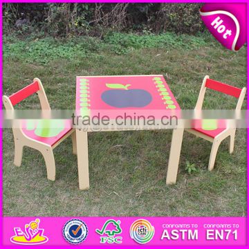 High quality wooden study table and chair set for kids,Dinner table and chair set toy for children W08G091
