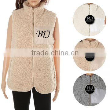 FACTORY wholesale monogrammed sherpa fleece vest