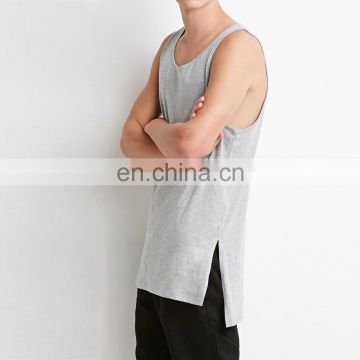 fashion street side vent stepped 100 cotton tank top