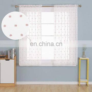 Window Treatments jacquard bubble design semi sheer voile curtains