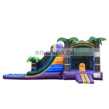 Tropical Bounce House Water Slide Inflatable Kids Jumping Bouncer Castle With Slide