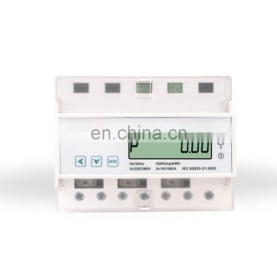 Lcd Display Three Phase 4 wire DIN Rail Smart Digital Prepaid Electric Energy Meter