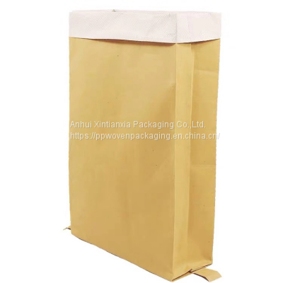 Kraft paper valve bag laminated pp woven for packing cement