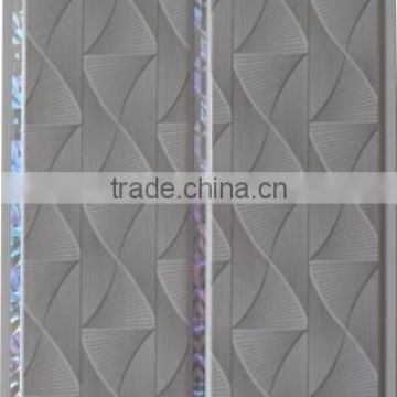 Printing,middle groovel, pvc ceiling & wall panel with shine silver strip G215