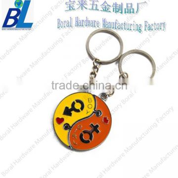 Lover`s souvenir gifts of kiss locked puzzle key chain