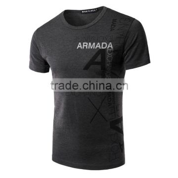 2016 New Arrival New Mens Slim Fit Crew Neck T-shirt Short Sleeve Muscle Tee Luxury Casual Shirt