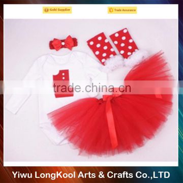 White and red 3 year old girl tutu dress fancy little baby tutu dress