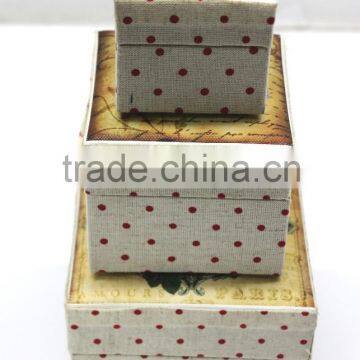 Custom Image Top Printed Cotton Fabric Gift Box - Nested set of 3