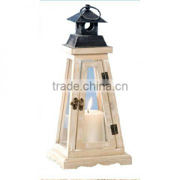 Decorative Metal and Wooden Candle Lantern