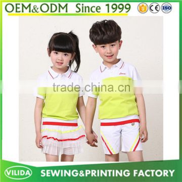 Hot sale summer high quality kindergarten uniform new designs primary school uniform