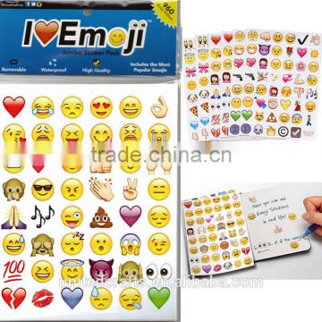 Hugs and Kisses Pack of 288 Waterproof Removable Emoji Stickers