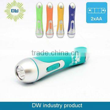 plastic led flashlight torch light