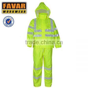 High quanlity Heavy-duty PVC Hi-vis industrial waterproof breathable Rain suits