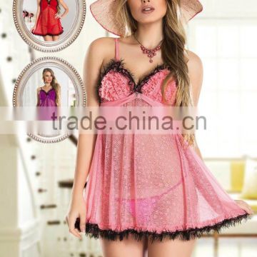 sexy lace nightdress babydoll lingerie made in Turkey