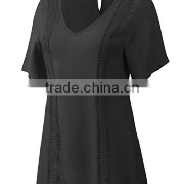 Brand design latest lady sheer blouse