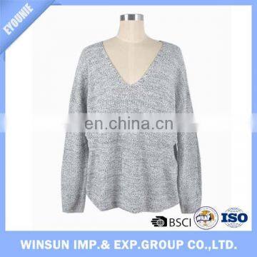 Winsun 2016 Girls Fashionable Oversized V-Neck Pullover