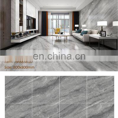 Foshan porcelain slab continuous pattern 800x800 high glossy marble polished floor tiles cheap price JM88381D