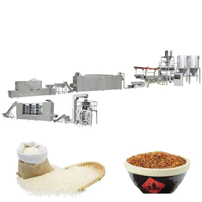 Twin screw extruder artificial rice production line customized factory food fortification rice machine