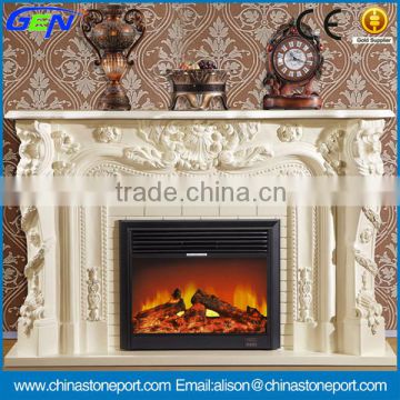 Western Stye Indoor Wite Marble Fireplaces