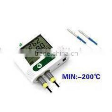 External dual/double probe ultra-low temperature data logger