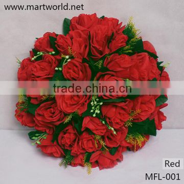 2016 hot red artificial wedding artificial rose flower for wedding decoraton party,home&hotel decoration(MFL-001)