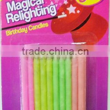 magic relighting candle party small colorful candle eco-friendly