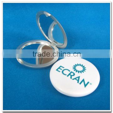Double sided round plastic folding mirror