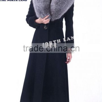 cashmere coat with fur collar