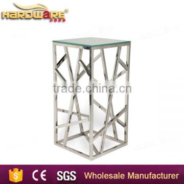 glass top stainless steel frame events use wedding center table                        
                                                                                Supplier's Choice