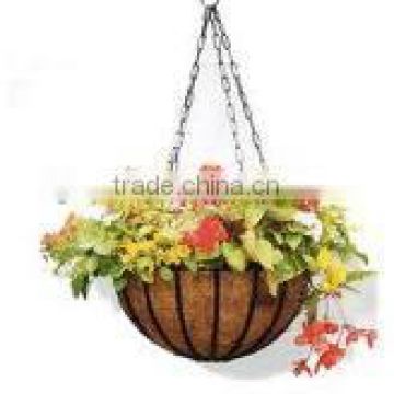 Metal black garden 16 inch hanging basket